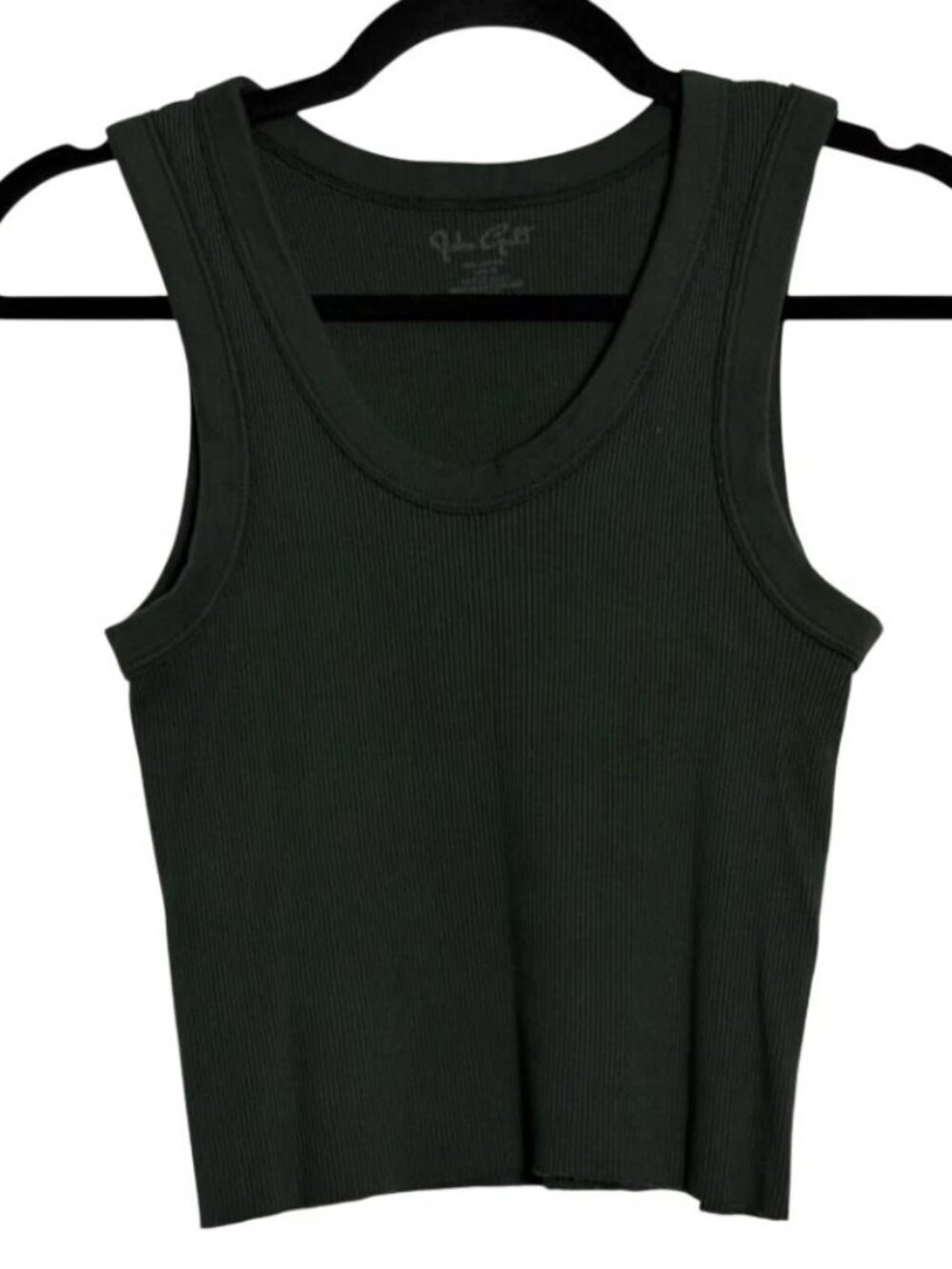John Galt Brandy Melville Womens Green Ribbed Sleeveless Tank Top Shirt Sz Small
